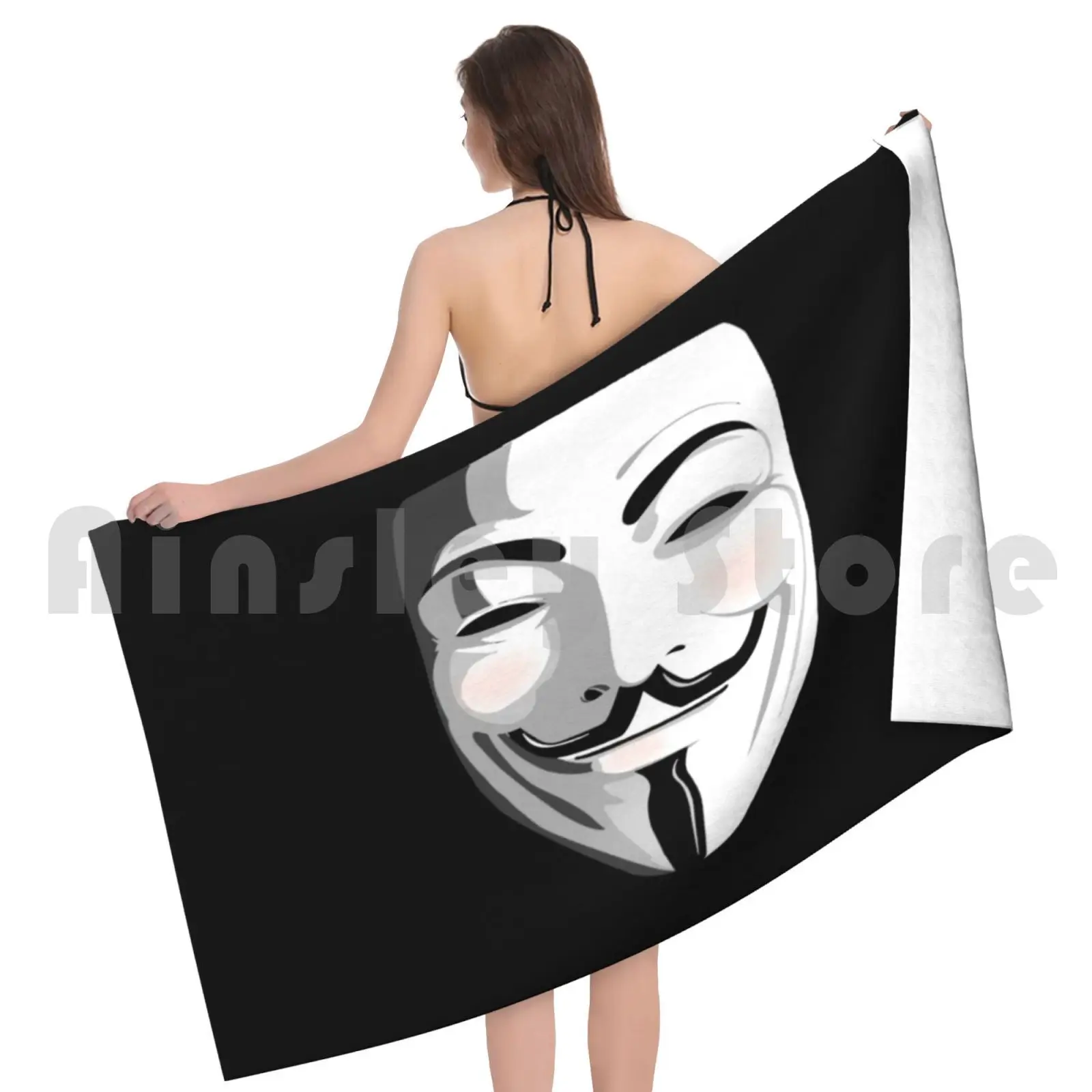 Банное полотенце Гай Фокс Пляжная подушка бак атена райот Альфа анонимный