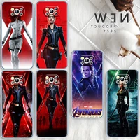 marvel black widow gril for xiaomi redmi note 10s 9 civi poco x4 x3 nfc f3 gt m4 m3 m2 x2 f2 pro c3 5g transparent phone case