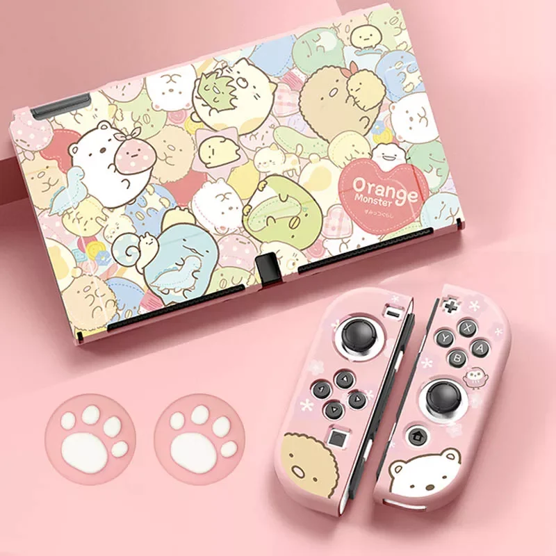 

Kawaii Nintendo Switch Case Soft Silicone OLED Case Protection Accessories For Animal Crossing Fans Pink