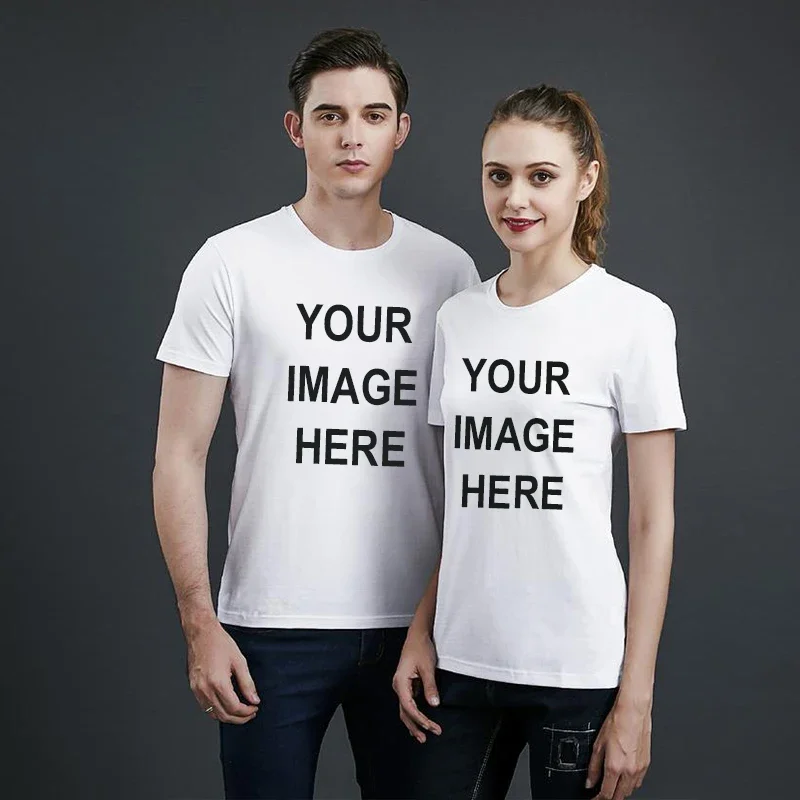 Мужская и женская рубашка из чистого хлопка с коротким рукавом