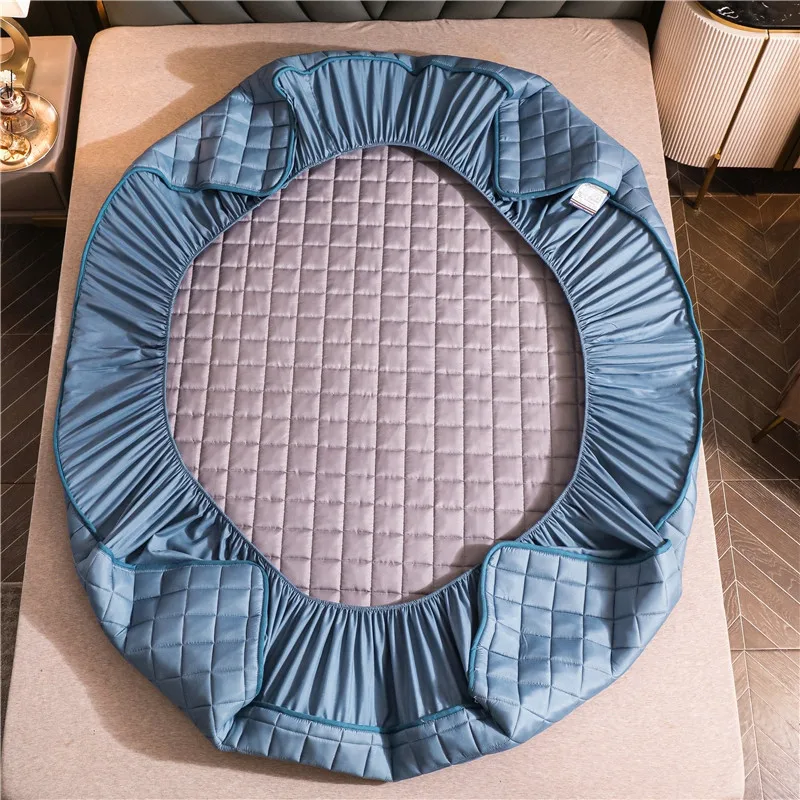 Хлопковый утолщенный стеганый чехол для матраса антибактериальный протектор