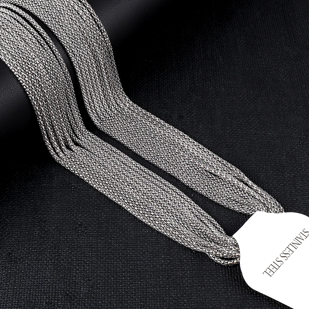 ASON 10 шт./лот оптовая продажа нержавеющая сталь 2 мм серебряный цвет цепочки