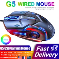g5 usb wired gaming mouse 6 programmable button mute mouse 3200 dpi rgb backlight pc gamer mice for laptop computer desktop