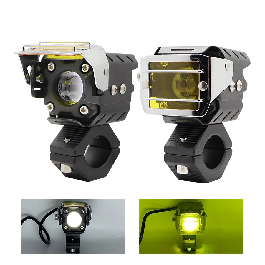 

Motorcycle LED Headlights Spotlights 90W Dual Color Auxiliary Fog Lights LED for Motorcycle Accessories Off Road 4x4 4WD ATV SUV