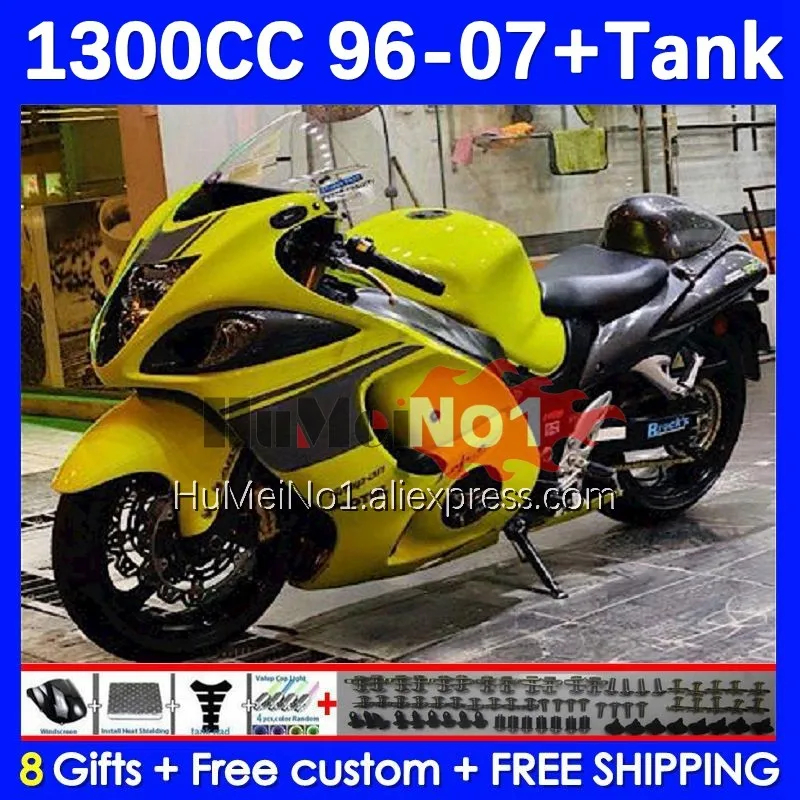 

Hayabusa For SUZUKI yellow stock GSXR 1300 GSXR1300 1996 1997 1998 1999 2000 2001 28No.319 2002 2003 2004 2005 2006 2007 Fairing