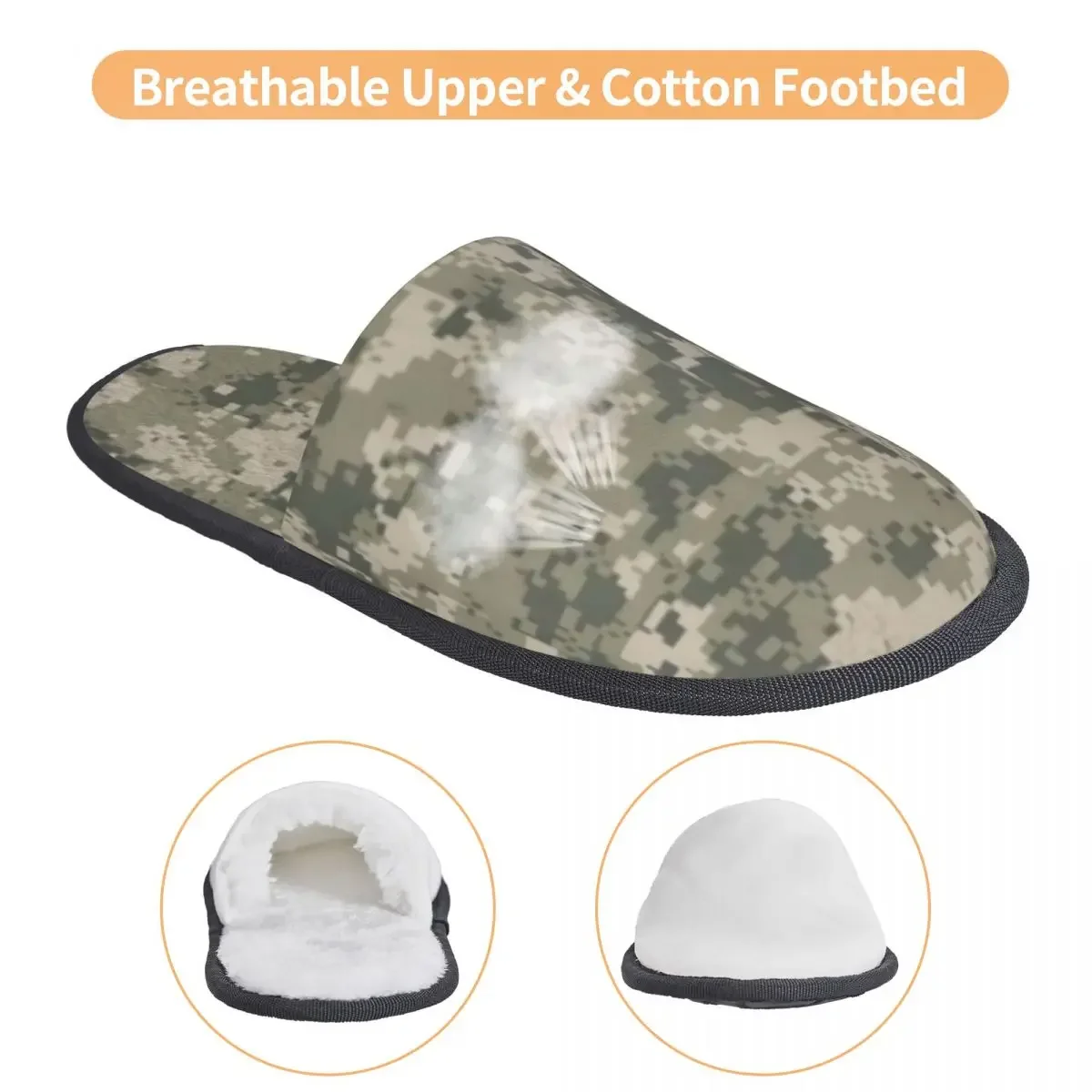 Стандартные камуфляжные женские домашние тапочки мягкие теплые тактические
