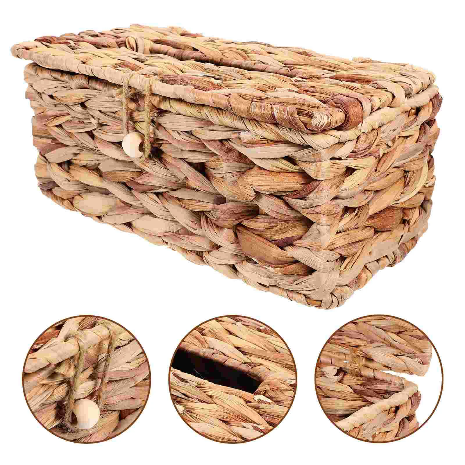 

Desk Decoration Woven Tissue Box Living Room Holder Supplies Napkin Storage Office