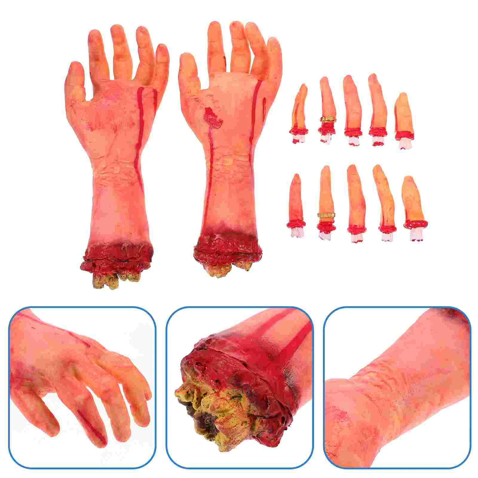 

1 Set Severed Fake Hands Horror Bloody Props Haunted House Decorations