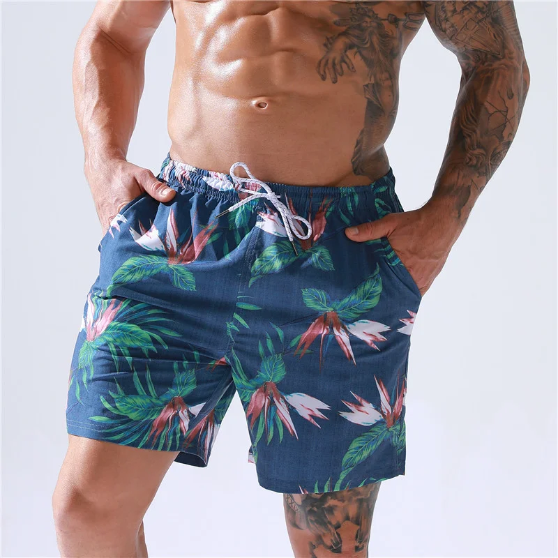 

Men's Vacation Printing Pants European And American Seaside Holiday Loose Surfing Shorts Running Fitness Shorts