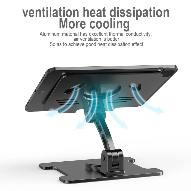 Tablet Stand Upgraded Adjustable iPad Stand Universal Foldable Desktop Holder Dock Compatible with iPad Pro Mini Samsung Xiaomi