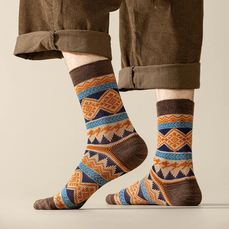 zy męskie skarpetki bawełniane załogi 3 pary oddychające i pochłaniające pot fajne kolorowe