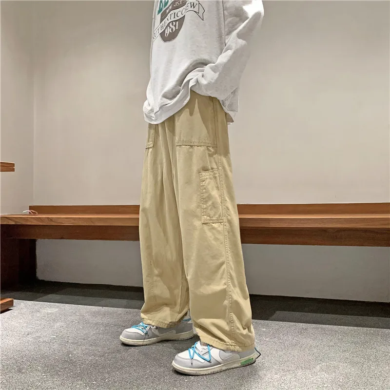 

New Men's Cargo Pants Brand Clothing Korean Casual Loose Trend Straight Wide Leg Pants Street Men's Clothing спецодежда мужская