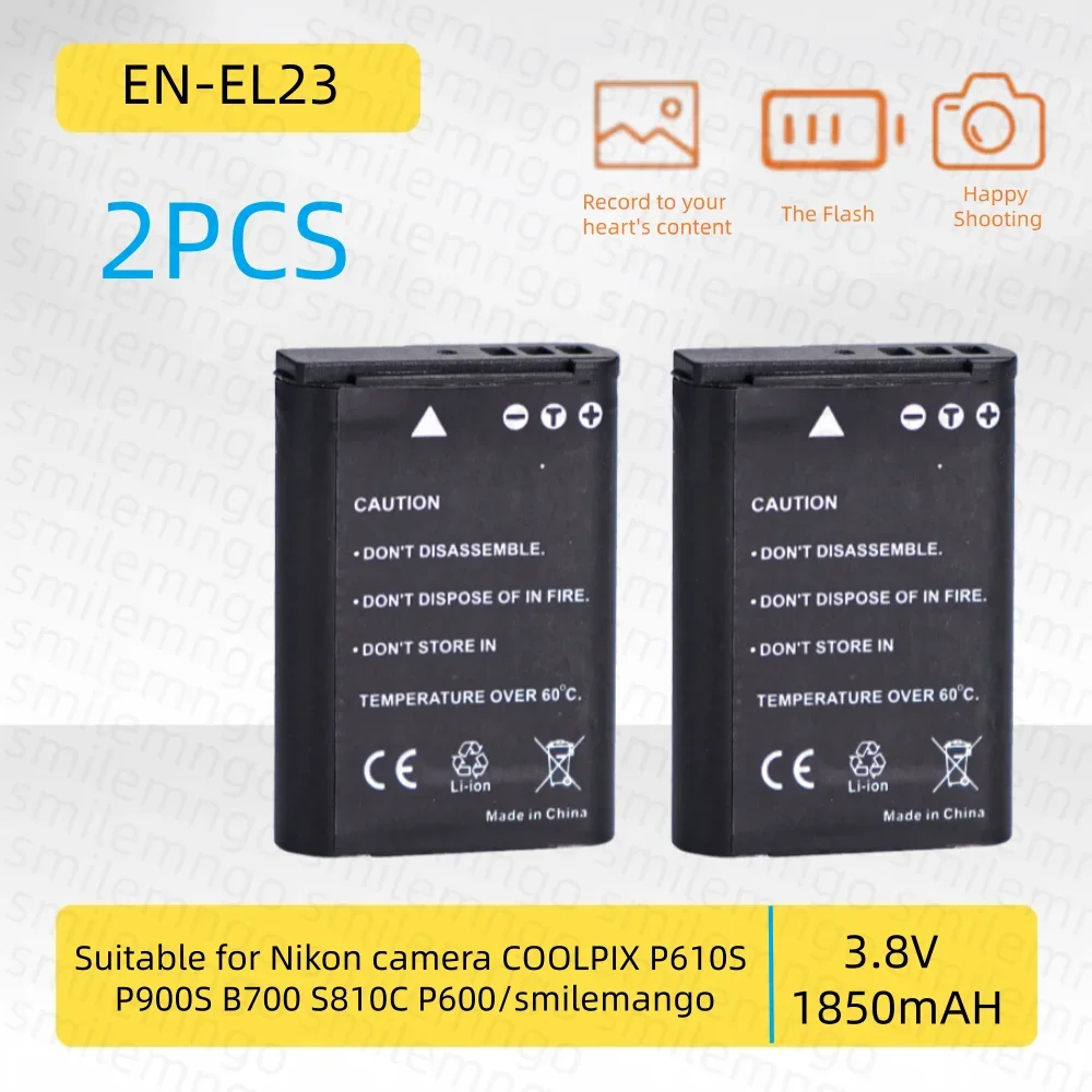 Фото Аккумулятор EN-EL23 3.8V 1850mAh, совместимый с камерами Nikon COOLPIX P610S, P900S, B700, S810C, P600. №5