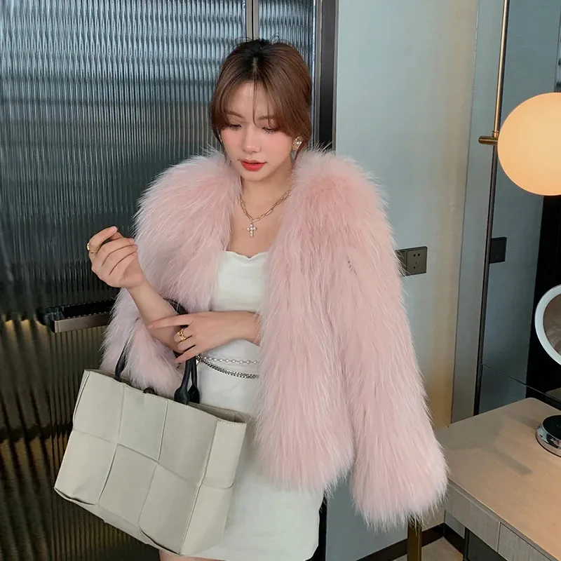 Women's Fashion Solid Faux Fur Coat Loose Temperament Casual Ladies Long Sleeve Warm Outerwear Winter Thick Short Fur Jacket New