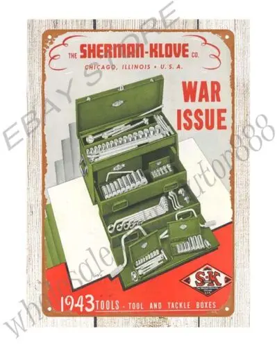 1943 инструменты Sherman Klove ящик для снастей мастерская металлическая жестяная