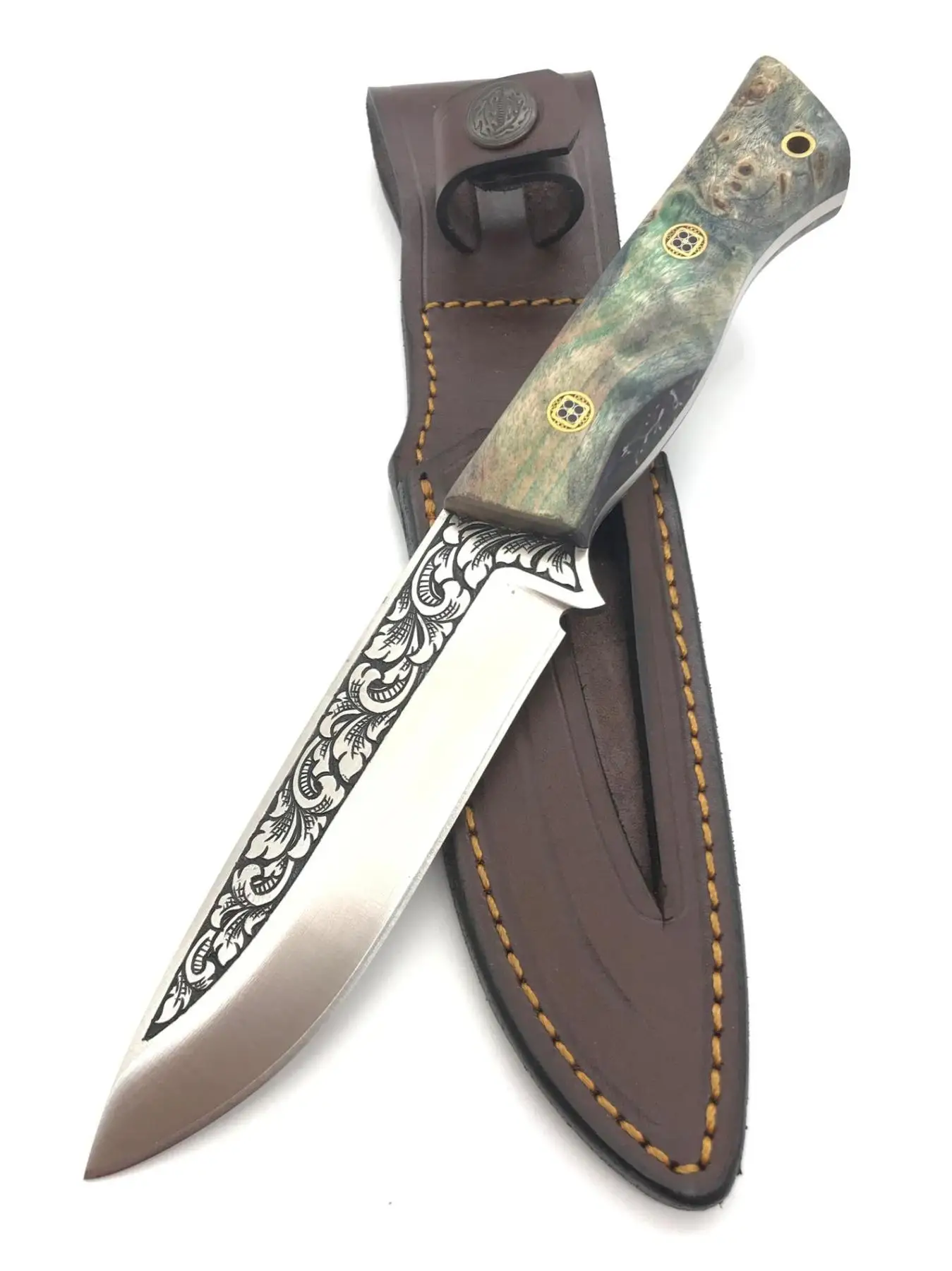 

Нож для кемпинга с вышивкой и гравировкой BOHLER N690 TK27