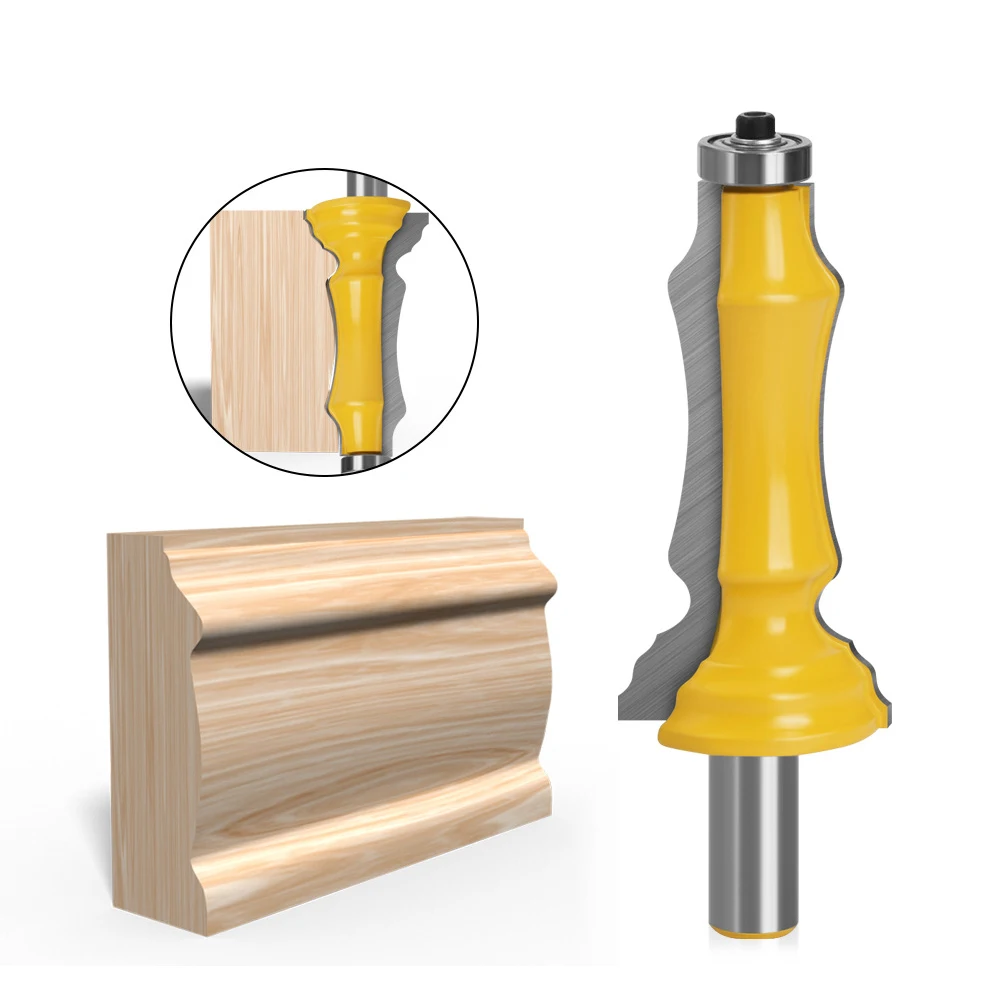 

1/2" (12.7mm) Shank Molding Router Bit with Top Bearing Woodworking Handrail Milling Cutter Cutting Length-3" (76.2mm)