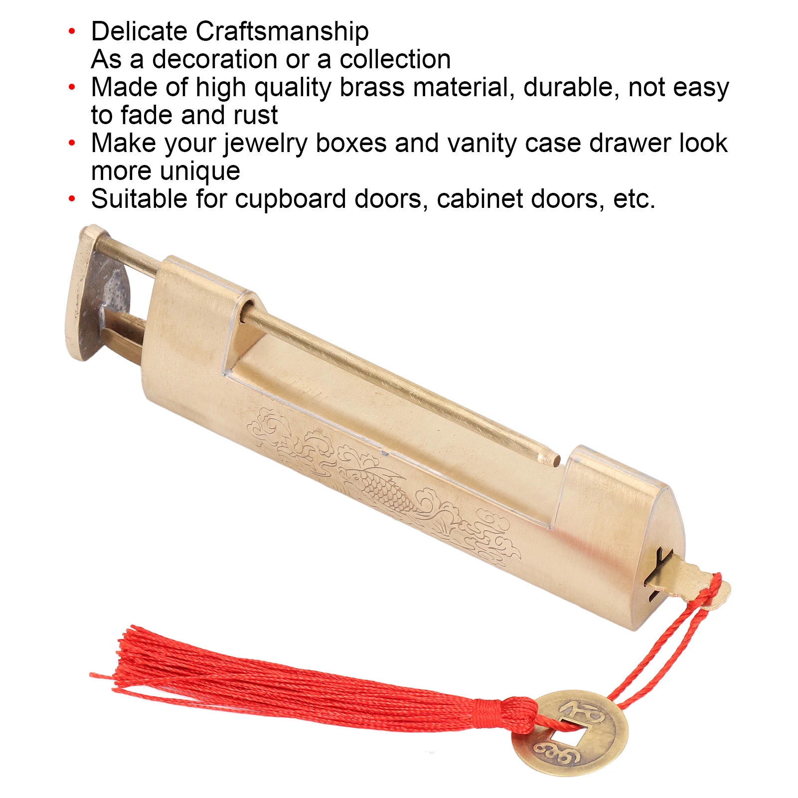 Винтажный висячий замок из латуни с интервалом 8 см