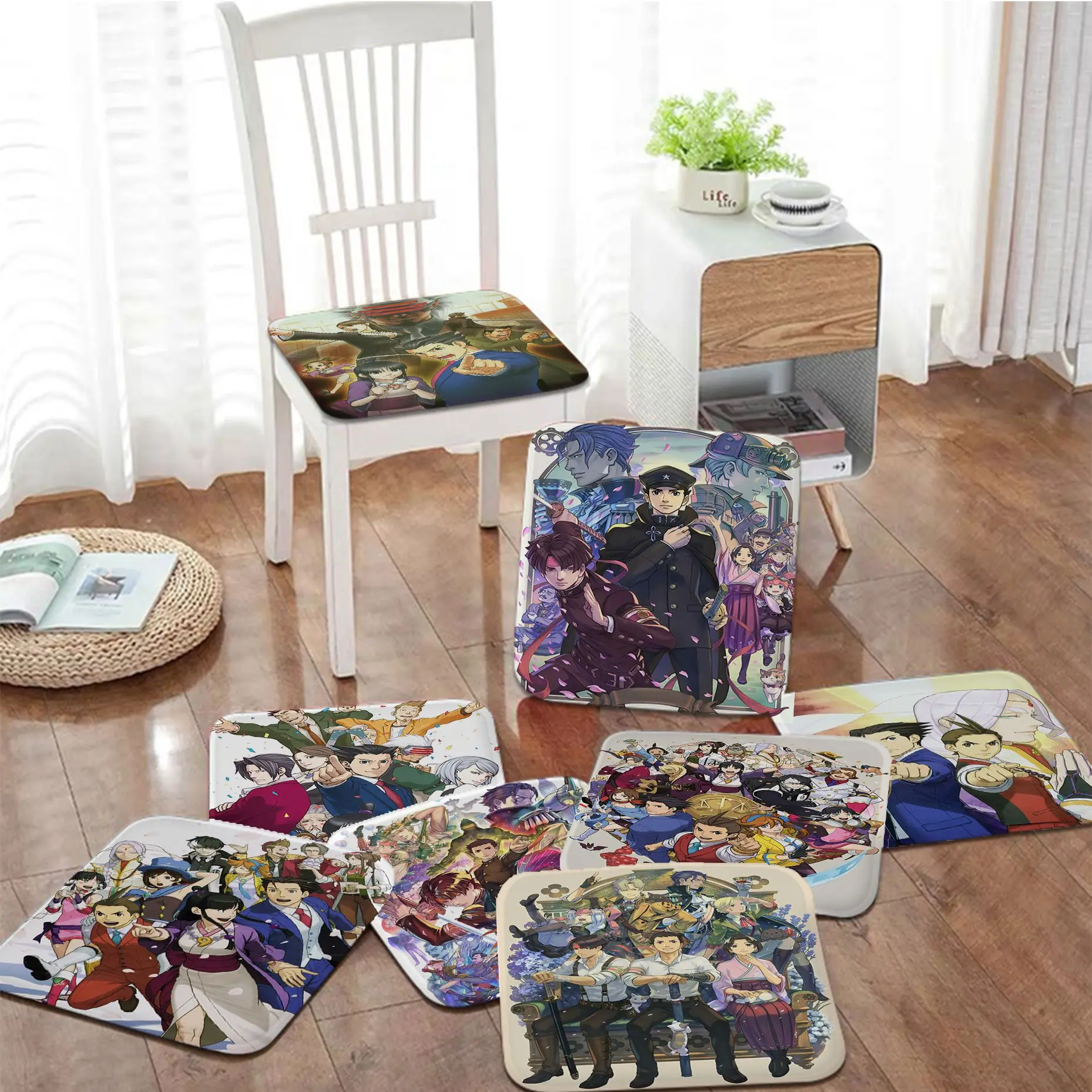 

Gyakuten Saiban Ace Attorney Nordic Printing Seat Pad Household Cushion Soft Plush Chair Mat Winter Office Bar Sofa Cushion