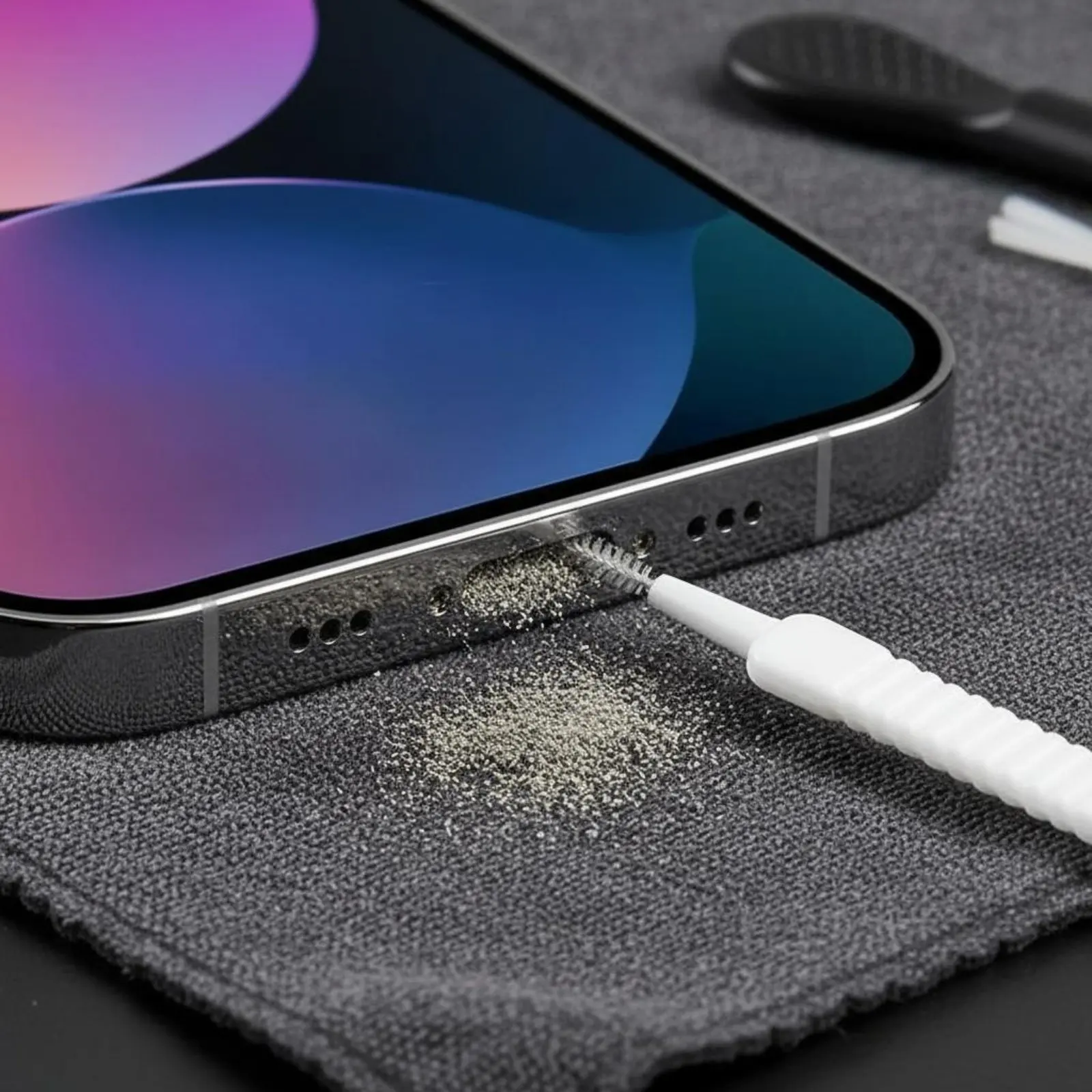 Фото Набор для чистки портов USB-C, 12 предметов: ультратонкие щетки, щетка для чистки портов USB-C, очиститель от пыли для динамиков, безопасное для устройств средство для ухода без царапин №2