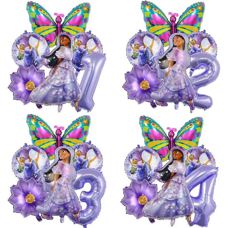 

Disney Encanto Isabella Balloons movie Birthday Party Decorations 32inch Purple Number Number Foil Balloon Baby Shower Kids Toys