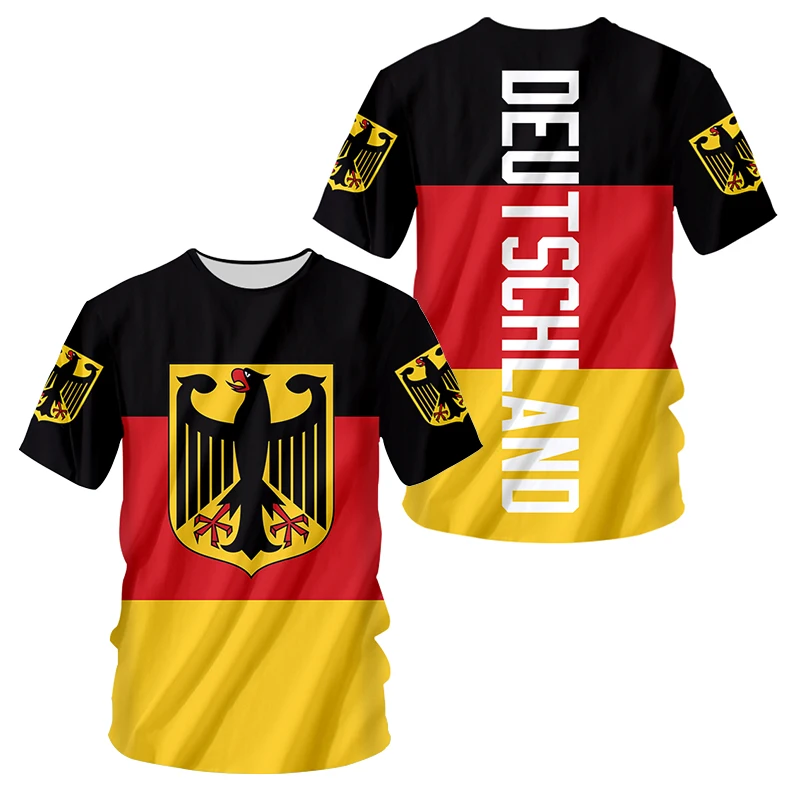 

Футболка с немецким флагом, летняя мужская футболка, немецкая эмблема, футболки с коротким рукавом, немецкая одежда, Прямая поставка