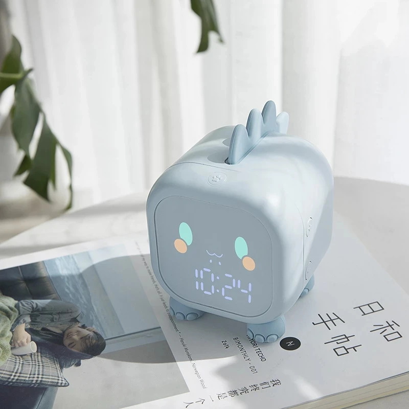 

Xiaomi Led Cartoon Alarm Clock Voice Control Timed Night Light Kids Sleep Training Desktop Alarm Clock With Temperature Display