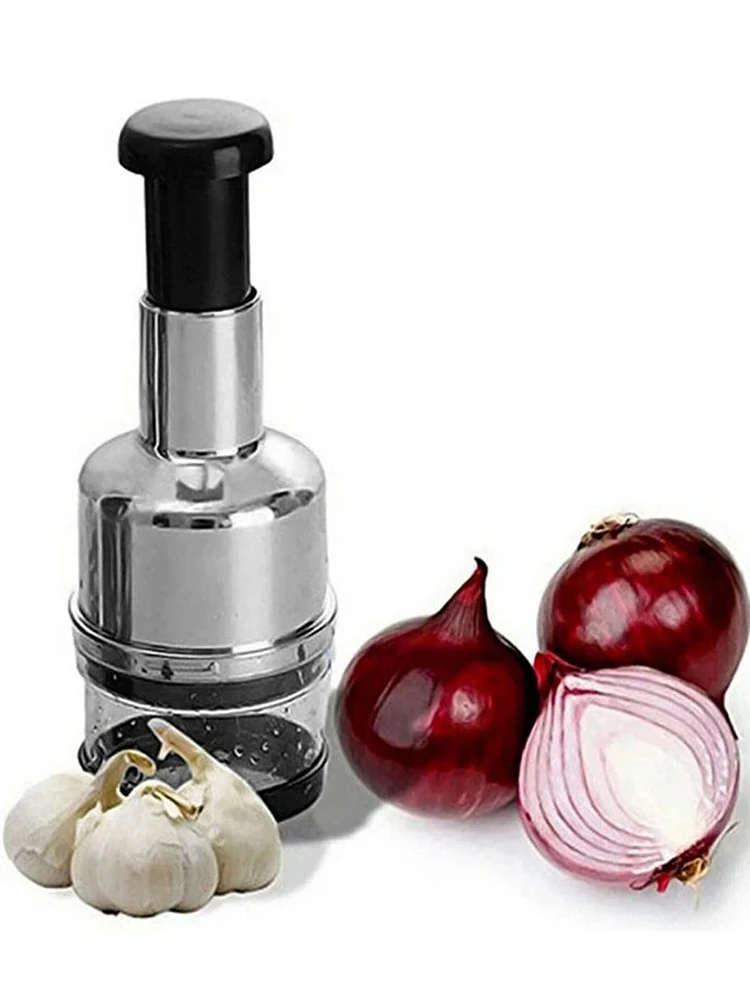 

Food Chopper Vegetable Chopper and Slicer Dicer Manual Hand Onion Garlic Mincer with Cover Mini Kitchen Accessories Gadget