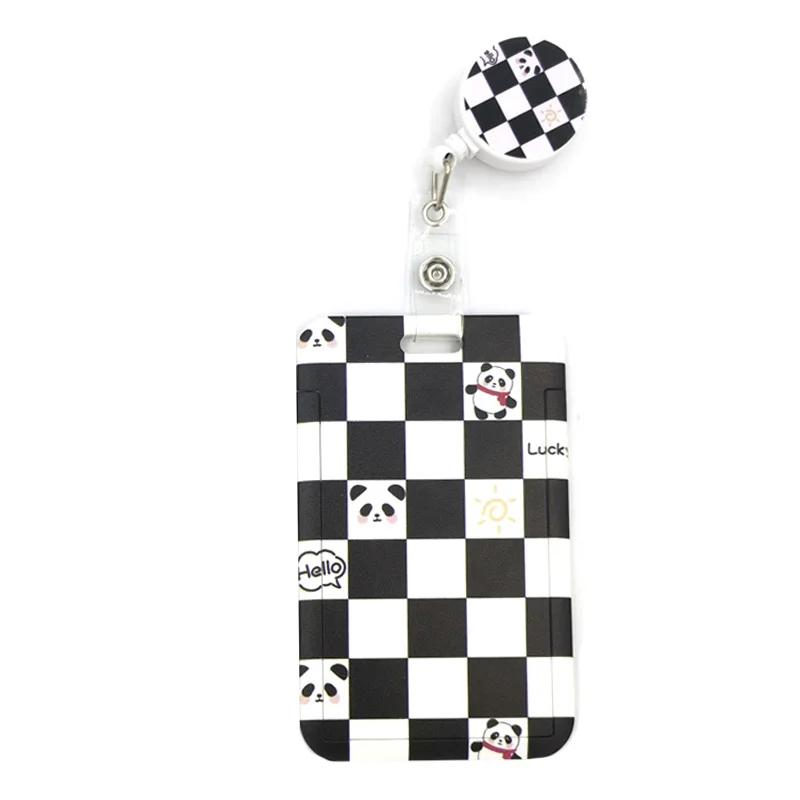 

Funny Cute Panda Cute Card Cover Clip Lanyard Retractable Student Nurse Badge Reel Cartoon ID Card Holder