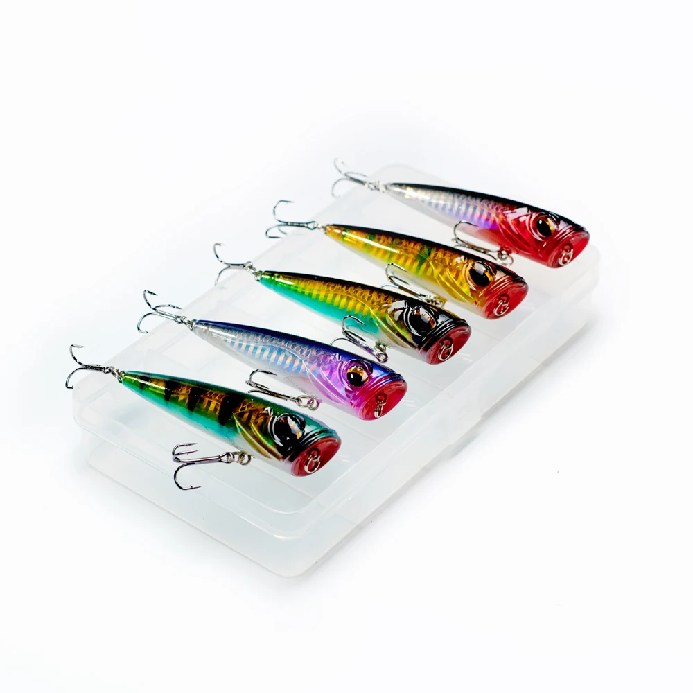 

5pcs/set Shad Wobbler Lures For Bass Fishing Lure Bait Crankbaits Set Popper Lures Fishing 8cm 14g Topwater Wobbler Pesca