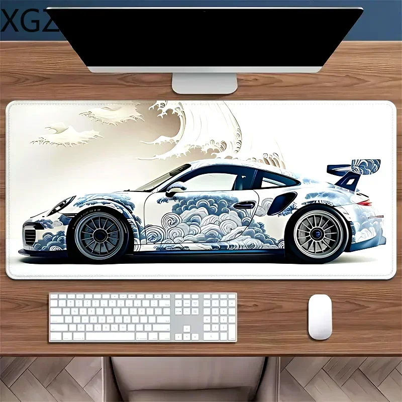 Большой настольный коврик Xxl Wave Racing Car Коврик для мыши Игровые аксессуары