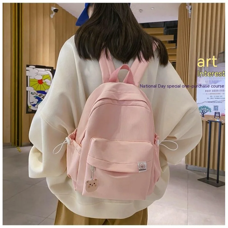 New Waterproof Nylon Women Backpack Female Travel Bag Backpacks Schoolbag for Teenage Girls Solid Color Bookbag Mochila Bookbag