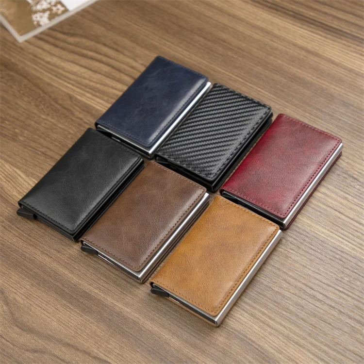 Men's Rfid Anti-theft Safe Smart Thin Slim Smart Wallet Credit Card Holder Women Luxury Brand Design Business Cardholder Purse