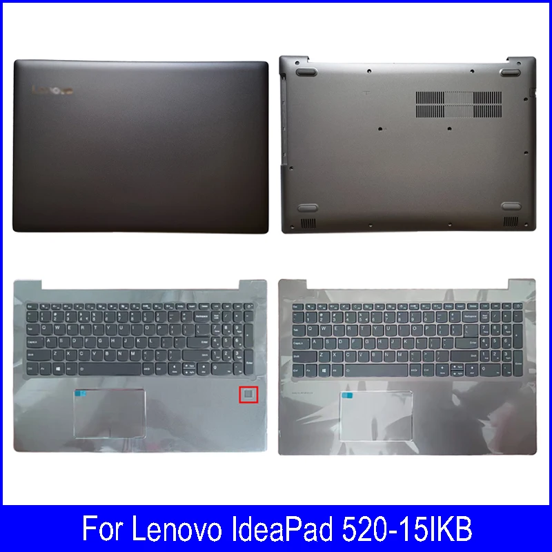

New Laptop LCD Back Cover / Palmrest with Keyboard / Bottom Case For Lenovo IdeaPad 520-15IKB A C D Cover Grey Brown
