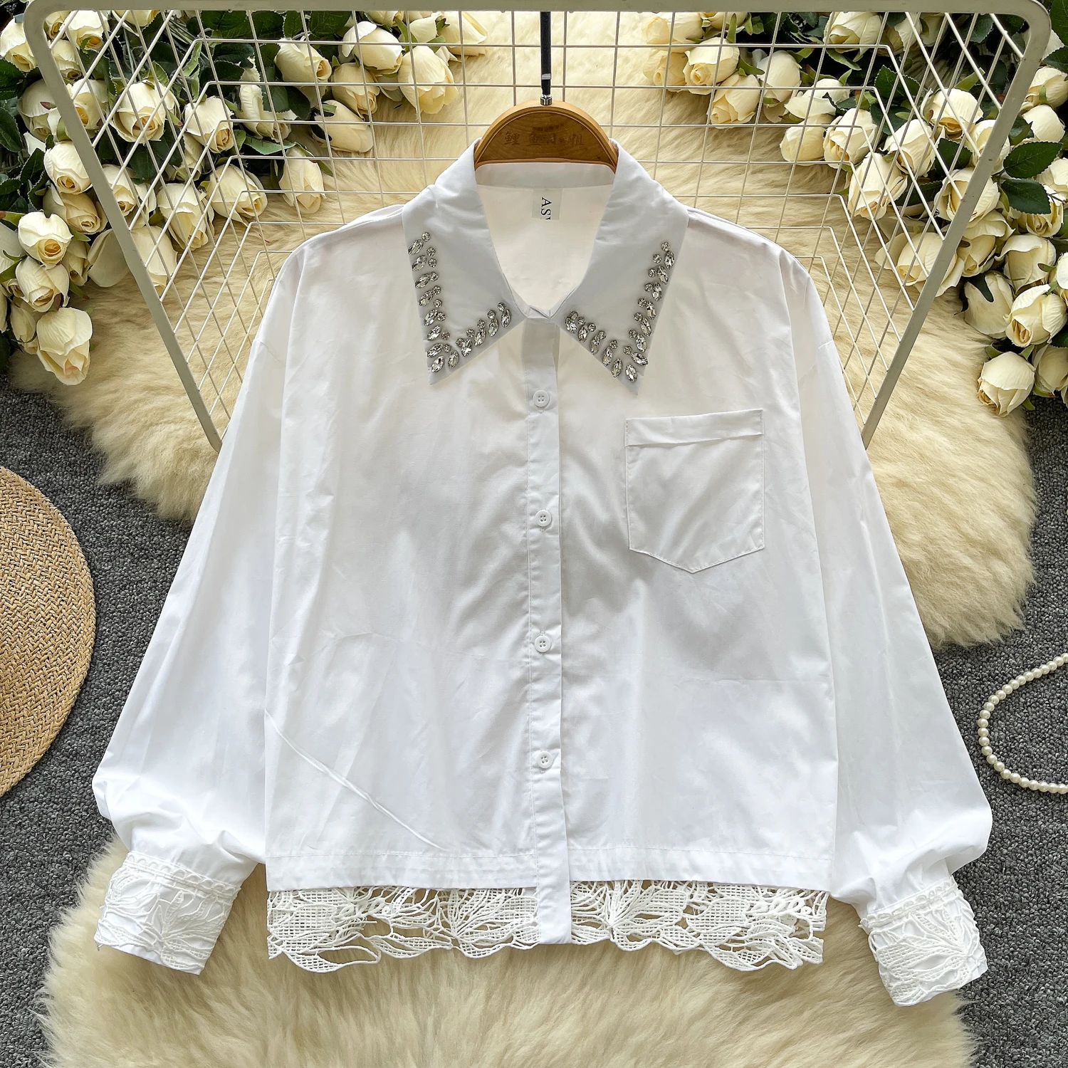 Женская футболка с длинным рукавом со стразами облегающие прозрачные кружевные