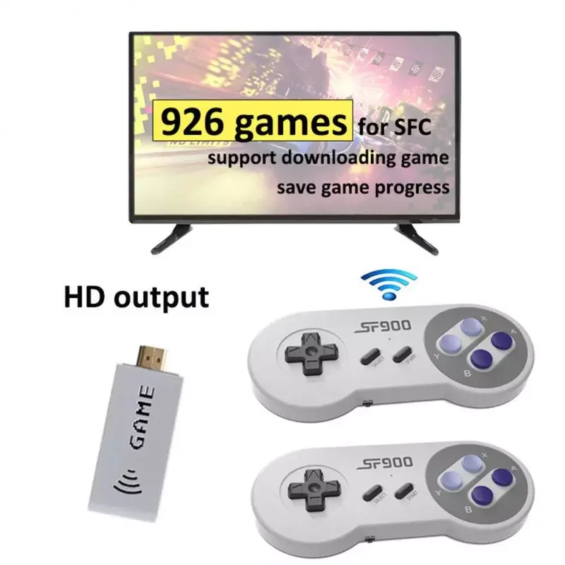 

Mini Game Stick 4K With Wireless Controller De Jeux Built In 926 Classic Games 16 Bit HD Retro Video Gaming Console For Snes