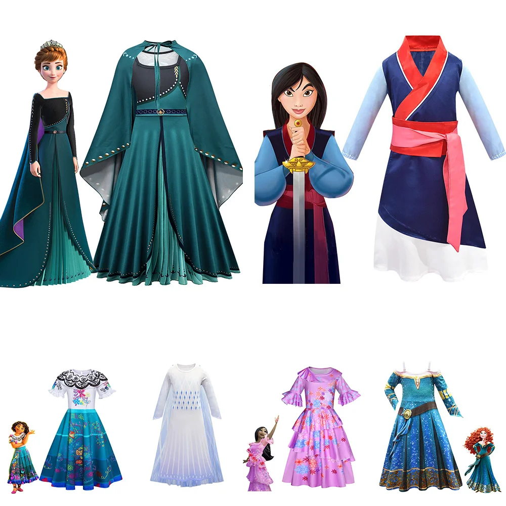 Disney Frozen Costume Princess Dress for Girls Encanto Gown Carnival Clothing Kids Cosplay Elsa Anna Mulan Brave Buzz Lightyear