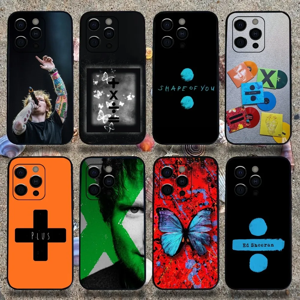 Чехол для телефона E-Ed S-Sheeran Hot Singer Apple iPhone 15 14 13 12 11 Pro X XS Max XR Plus Mini Soft Black Cover