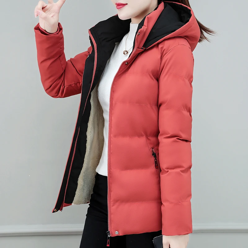 New Winter Women'S Casual Medium Long Thick Cotton Padded Jacket With Hood Warm Keeping And Fashionable Cotton Padded Coat