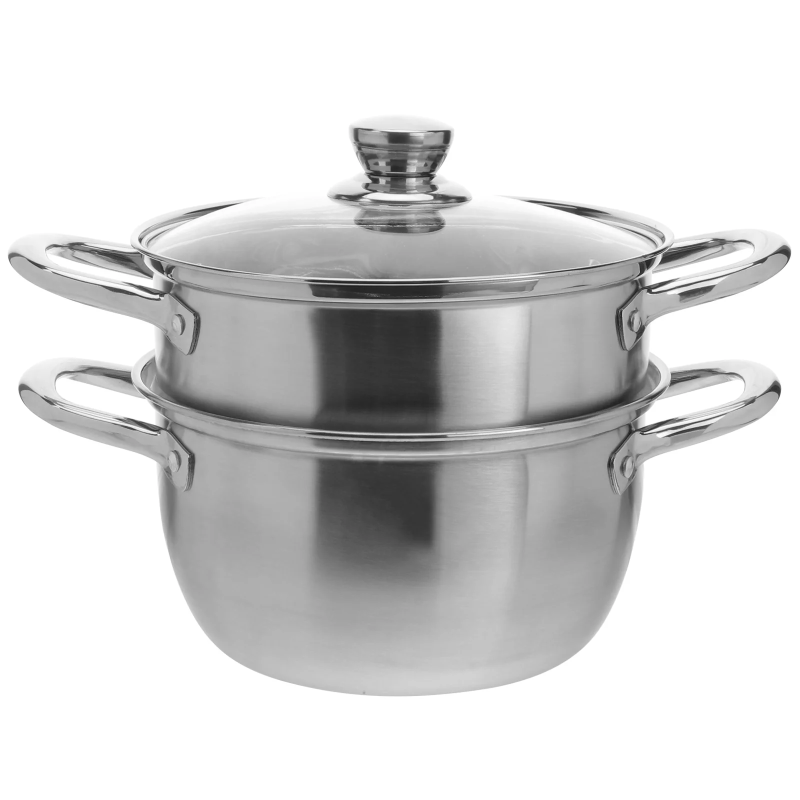 

Stainless Steel Steam Pot Double- layered Steamer Stockpot Stockpot Boiler Cookware Pot with Lid ( )