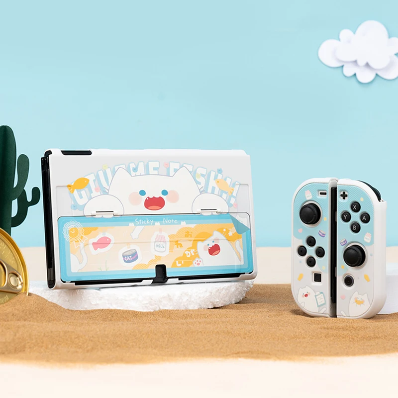 Kawaii Nintendo Switch OLED чехол с милым кроликом жесткий корпус для ПК защитный сплит Joy-con