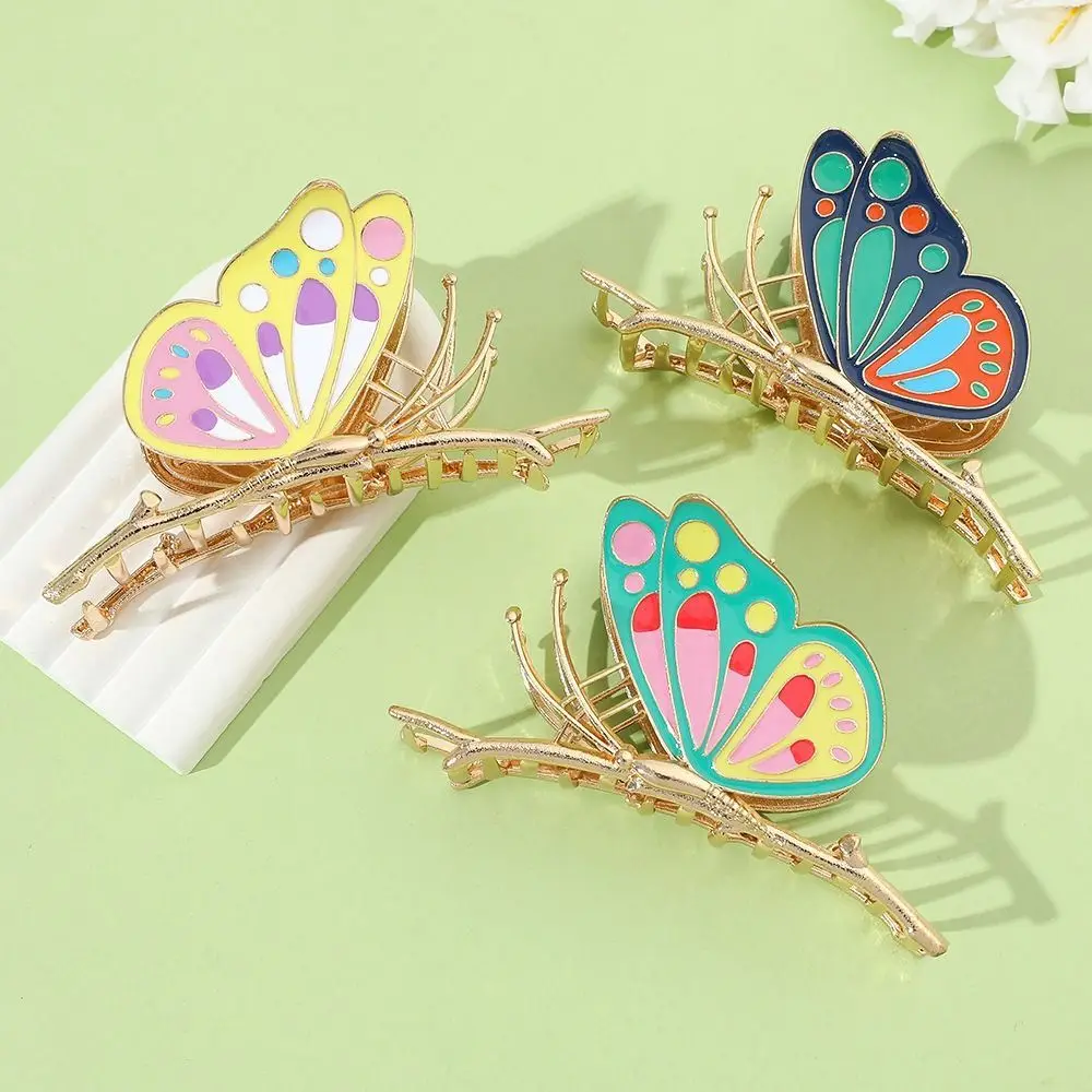 

Colorful Butterfly Claw Clips Personality Metal Large Korean Style Hair Accessories Girl