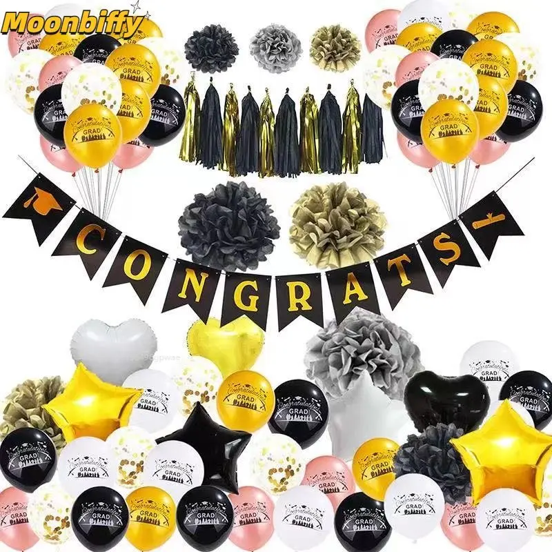 

2023 Graduation Season Balloon Package Party Supplies Set Graduation Season Combination Decoration Scene Layout Balloons Globals