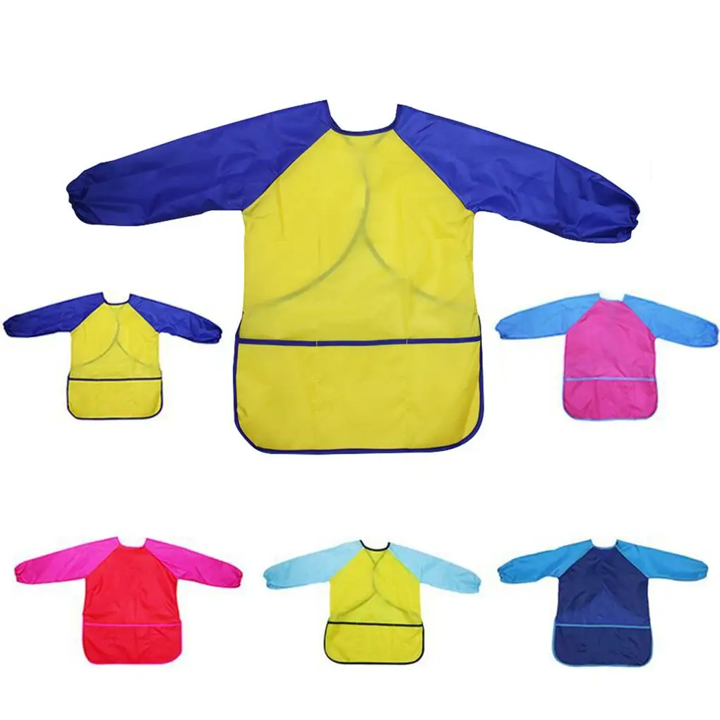 

Children Long Sleeve Waterproof Apron Kid Art Craft Painting Cook Feeding Smock