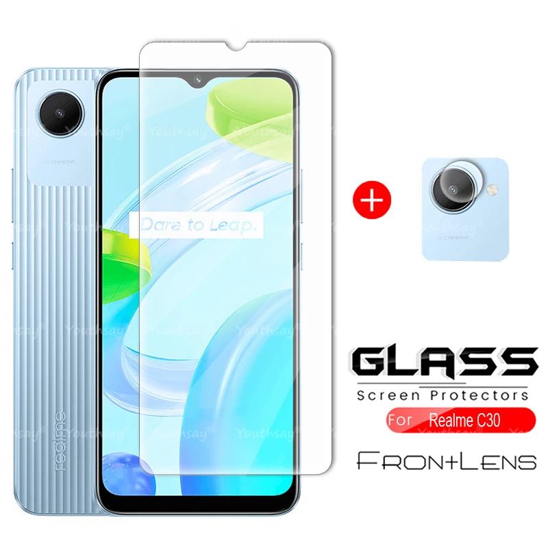 

For Realme C30 Glass for Realme C30 Tempered Glass HD Clear Screen Camera Protector Film For Realme C30 Glass