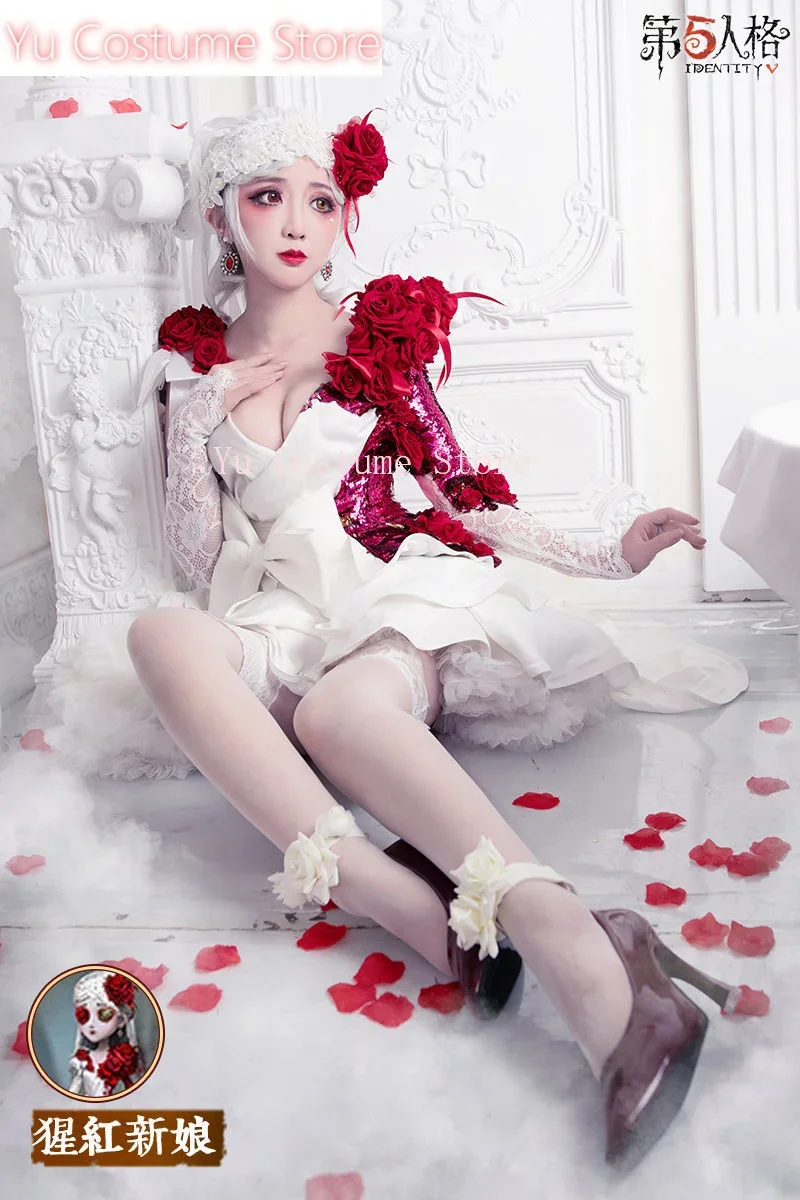 Identity V Vera Nair Алая невеста Цветок Свадебное женское платье Косплей Костюм Cos Game