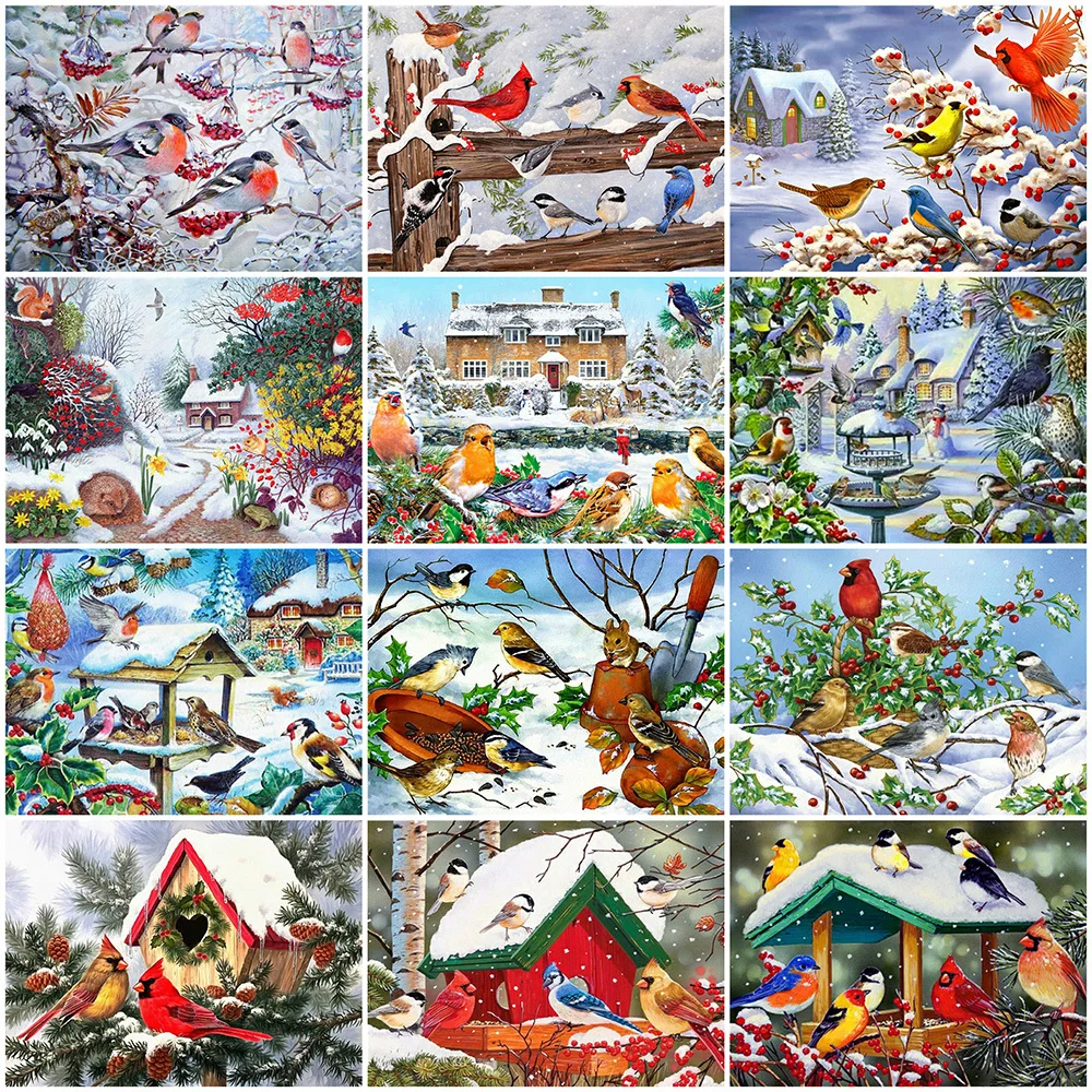 

Diamond Mosaic Bird Animal New Arrival Square Diamond Painting Winter House Cross Stitch Embroidery Needlework DIY Home Decor