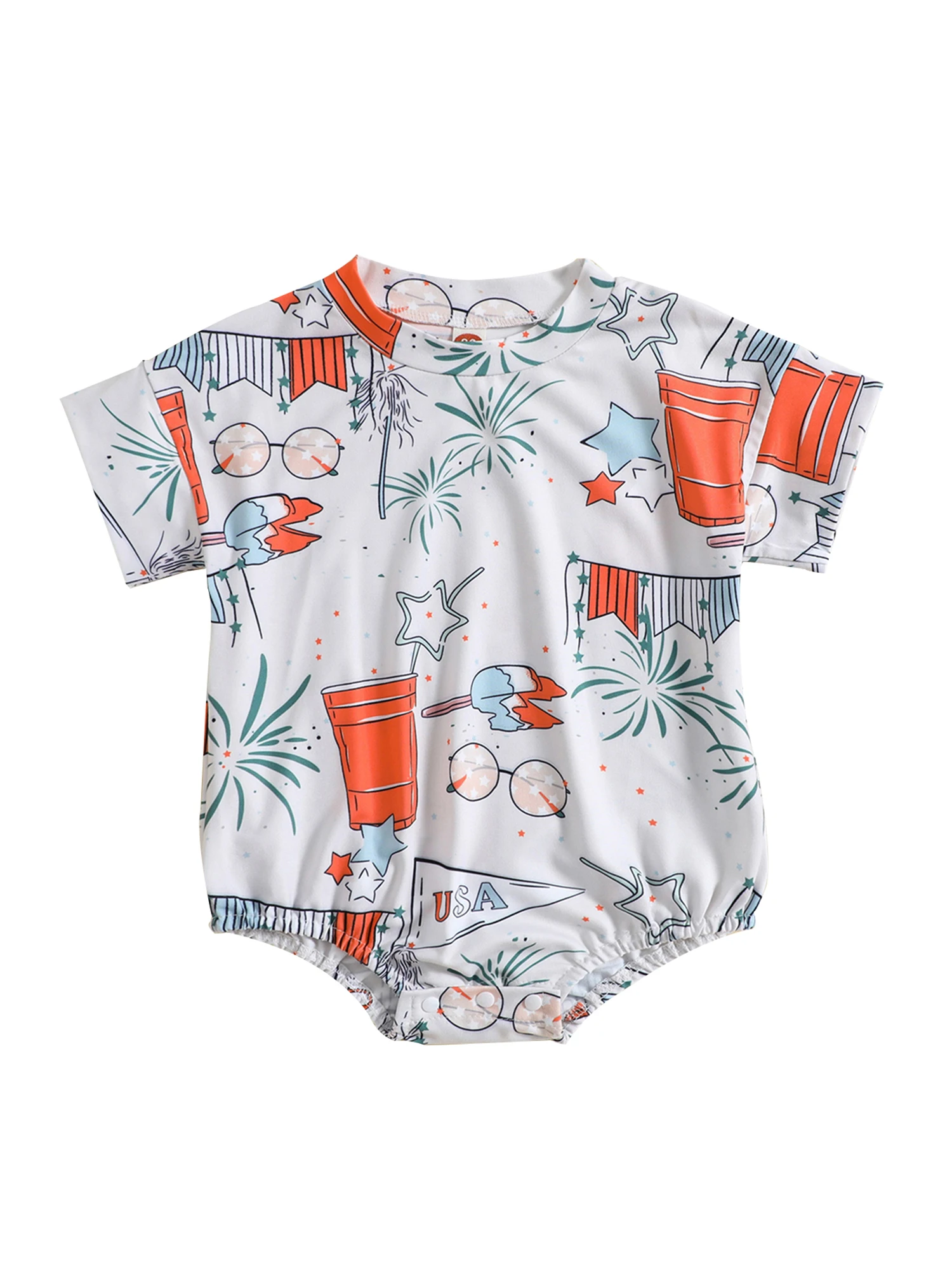 

Kupretty Unisex Baby Boy Girl Summer Clothes Bubble Oversized Romper T Shirt Short Sleeve Graphic Boho Outfit