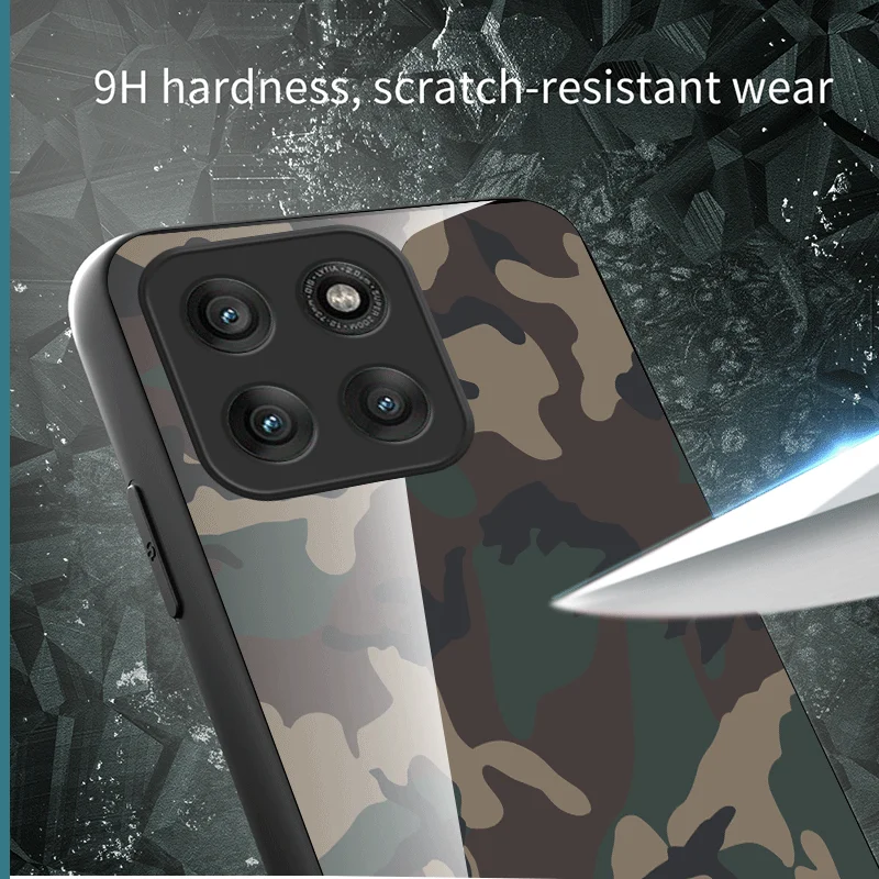 Фото Чехол из закаленного стекла для Motorola Moto Edge 70 Pro Fusion, защитный чехол с камуфляжным рисунком, задняя крышка, чехол-футляр №4