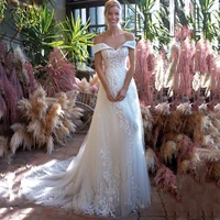 hammah off shoulder sposa vestidos wedding dresses lace appliques court train bride party gown robe de mari%c3%a9e customised